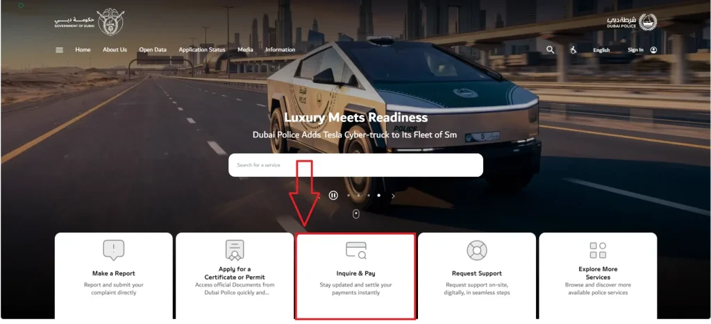 Dubai Police Fine Check via Website App