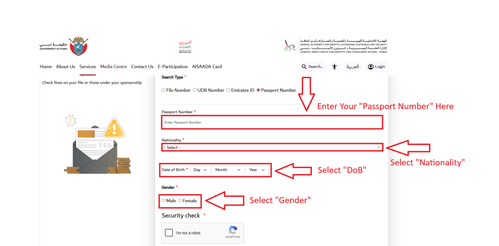 RTA Fine Check by Passport Number